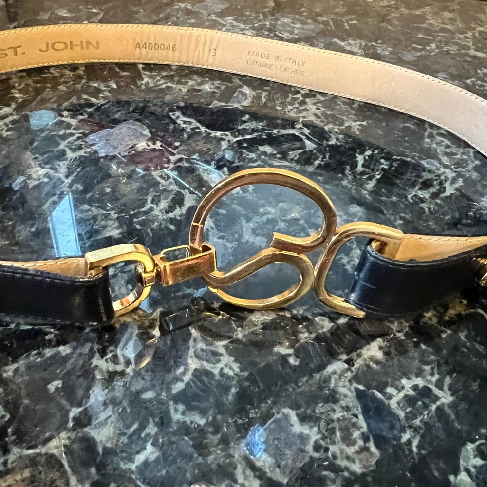 St John leather Monogram Belt, small - Picture 2 of 10